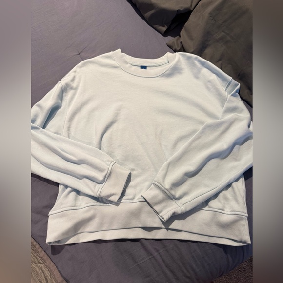Womens Light Blue Cropped Sweatshirt - Picture 1 of 3